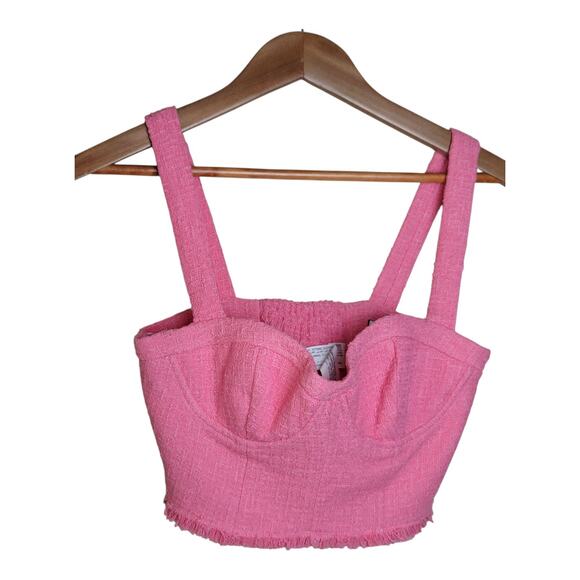 Zara Textured Bustier Top Pink Sweetheart Neckline Women's‎ Size Medium NWT - Picture 11 of 15